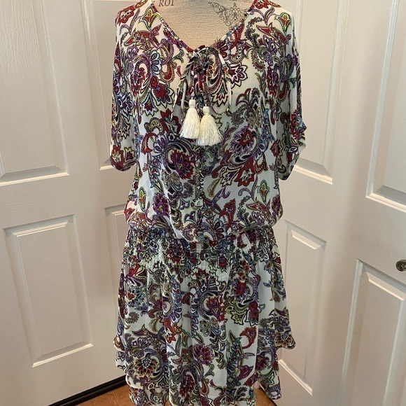 Banana Republic Dresses & Skirts - Banana republic Boho multicolor ruffle dress with tassels size large